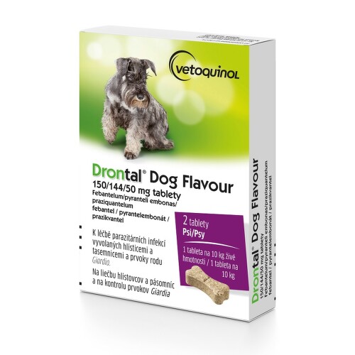 Drontal Dog Flavour 150/144/50mg pro psy 2 tablety