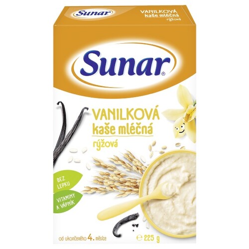 Sunar mléčná kašička vanilková 225g