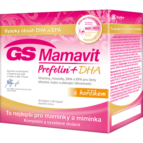 GS Mamavit Prefolin+DHA 30 tablet + 30 kapslí