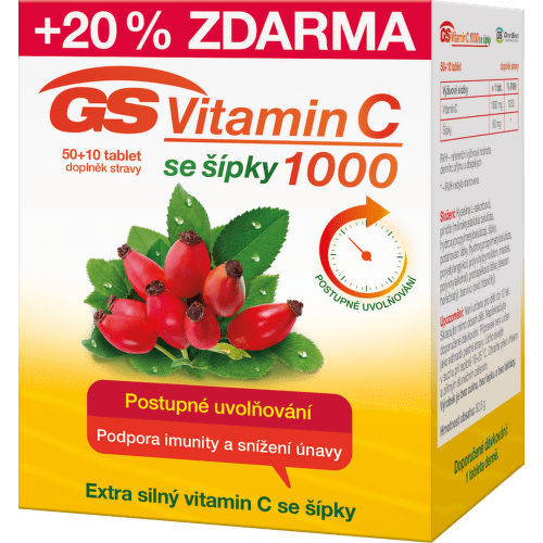 GS Vitamin C1000 + šípky 50+10 tablet ČR/SK