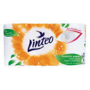 Toaletní papír LINTEO 3-vrstvý bílý 8 rolí