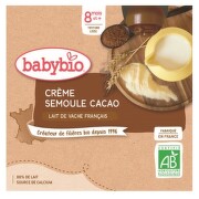 BABYBIO Mléčná svačinka krupice kakao 4x85g