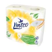 Toaletní papír LINTEO heřmánek 3vrstvý žlutý 4role