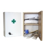 Lékárnička dřevěná bílá s náplní ZM05 5 osob - II. jakost