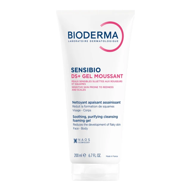 BIODERMA Sensibio DS+ gel moussant čisticí gel na šupinatou pokožku, seborea 200 ml