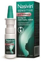 NASIVIN SENSITIVE PRO KOJENCE 0,1MG/ML nosní podání kapky, roztok 1X5ML