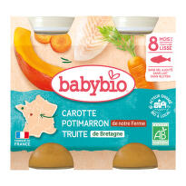 BABYBIO mrkev a dýně se pstruhem 2x200g