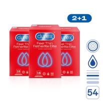 DUREX Feel Thin Extra Lubr.prezervativ 54ks (2+1)