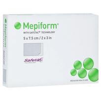 MEPIFORM samolepící krytí na jizvy se silikonem 5X7,5 cm, 5 ks - II.jakost