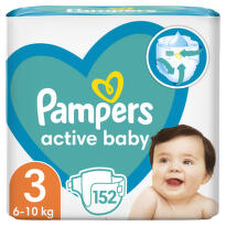 Pampers Active Baby velikost 3 6-10 kg Mega Box 152 ks