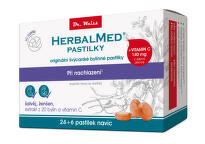 HerbalMed pastilky Dr.Weiss BEZ CUKRU Šalvěj+ženšen+vitamin C 24+6ks