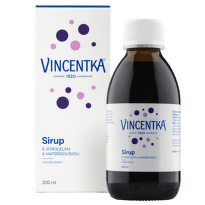 Vincentka Sirup s jitrocelem a mateřídouškou 200ml - II. jakost