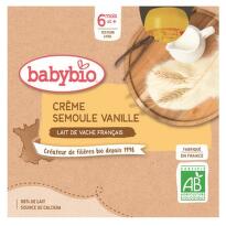 BABYBIO kravské mléko-krupice-vanilka 6m+ 4x85g