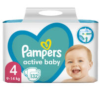 Pampers Active Baby velikost 4 9-14 kg Mega Box 132 ks