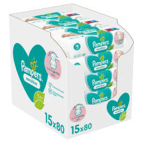 Pampers Sensitive vlhčené ubrousky XXL 15x80ks