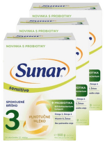 Sunar Sensitive 3 od 12m+ 500g - balení 3 ks