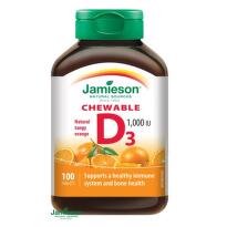 JAMIESON Vitamín D3 1000 IU pomeranč 10 cucacích tablet