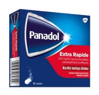 Panadol Extra Rapide 500mg/65mg, šumivé tablety na bolest a snížení horečky 12 tablet