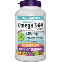 Webber Naturals Omega 3-6-9 1200mg tob.150