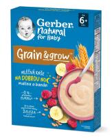 Gerber Mléčná kaše na dobrou noc malina+banán 220g 6M