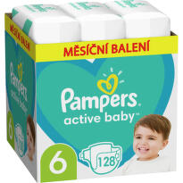 Pampers Active Baby Pleny 6 11-18kg měsíční balení 128 ks