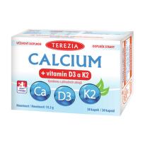 TEREZIA Calcium+vitamin D3 a K2 30 kapslí - II. jakost