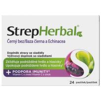 StrepHerbal Černý bez a Echinacea 24 pastilek