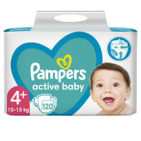 Pampers Active Baby velikost 4+ 10-15kg Mega Box 120 ks