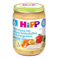HiPP Těstoviny s treskou v másl.zelenině 6+m 190g