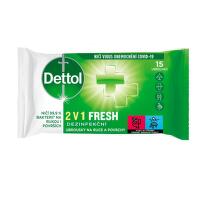 DETTOL Dezinfekční ubrousky 2v1 na ruce a povrchy 15ks