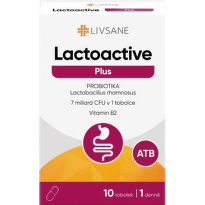 LIVSANE Lactoactive Plus PROBIOTIKA vit. B2 tob.10