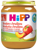 HiPP Broskev s hruškou BIO 4/6m 125g