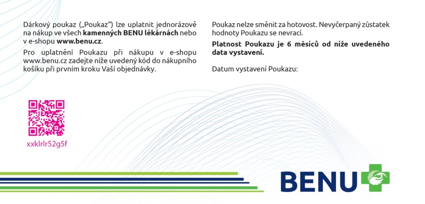 Poukázka pro BENU, zadní strana