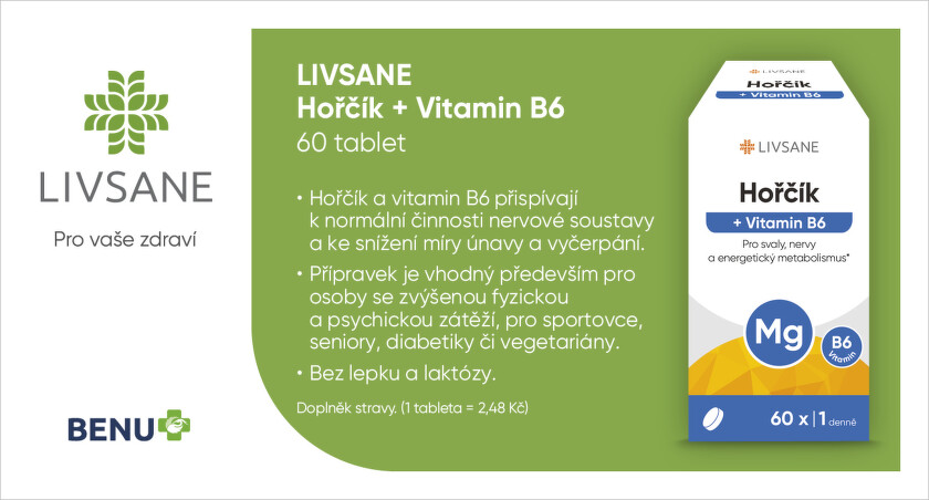 LIVSANE Hořčík + Vitamin B6