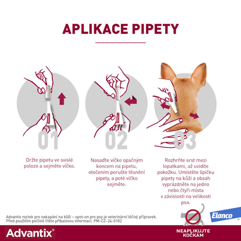 Advantix pro psy 4-10kg aplikace pipety