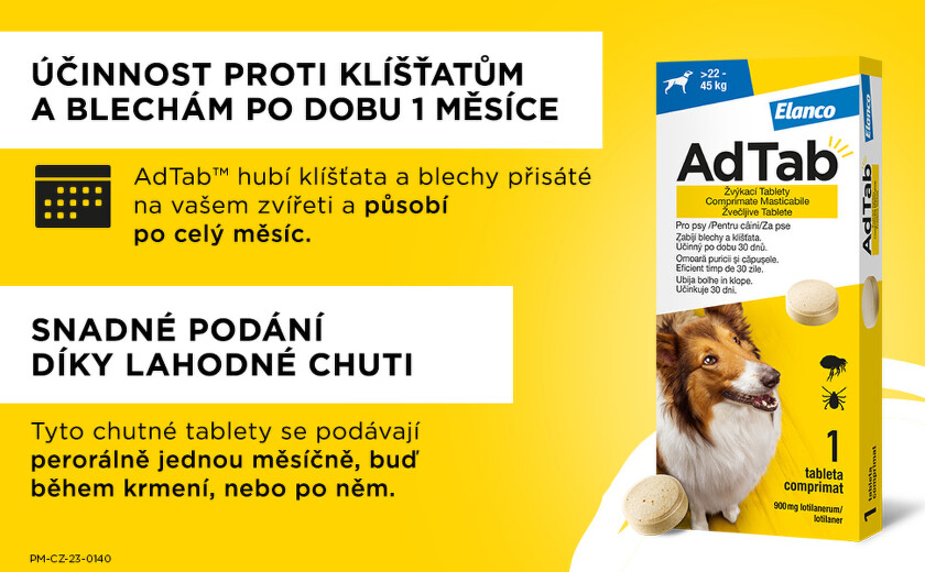 AdTab 900mg žvýkací tablety pro psy (2) BENU