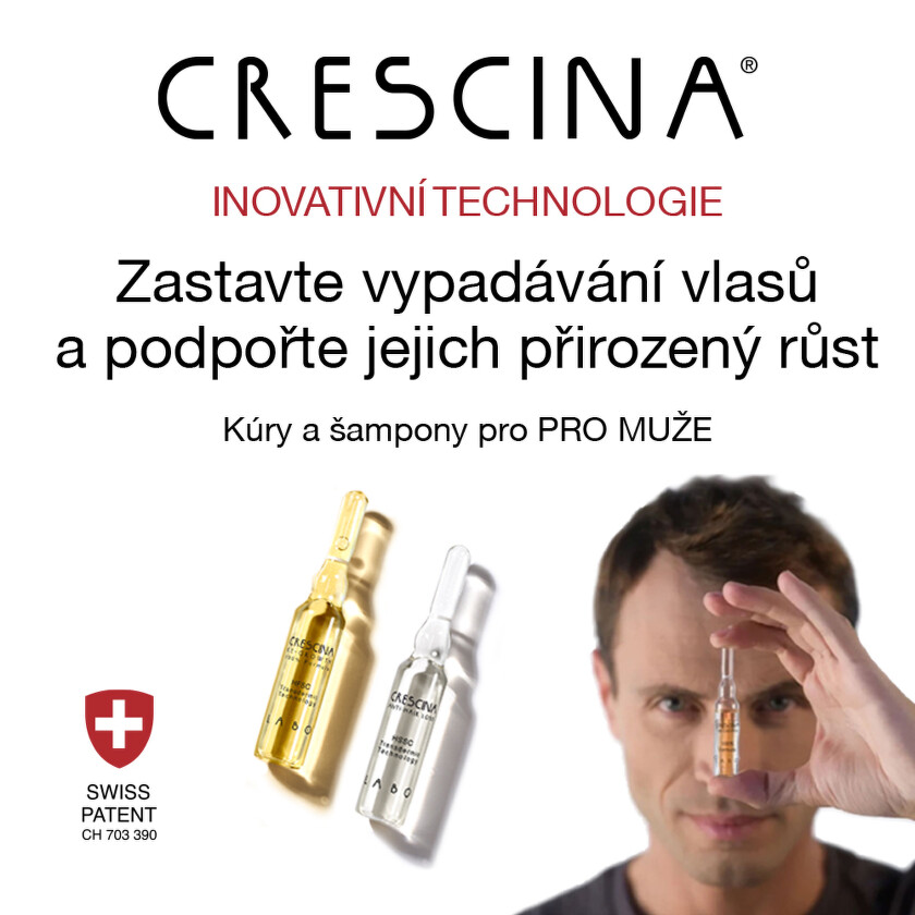 Crescina Man - Prémiová dermokosmetika pro podporu růstu vlasů a proti jejich vypadávání s patentovanou švýcarskou technologií a prokázanou účinností u 100 % testovaných. 