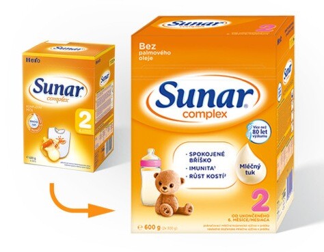 Pokračovací kojenecká výživa - Sunar Complex 2 600g