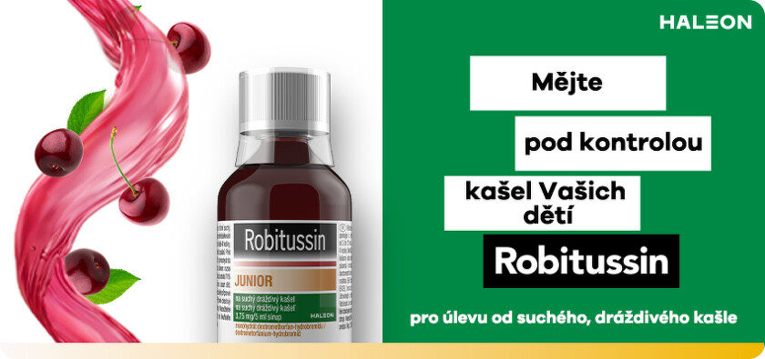 Robitussin Junior pro úlevu od suchého, dráždivého kašle