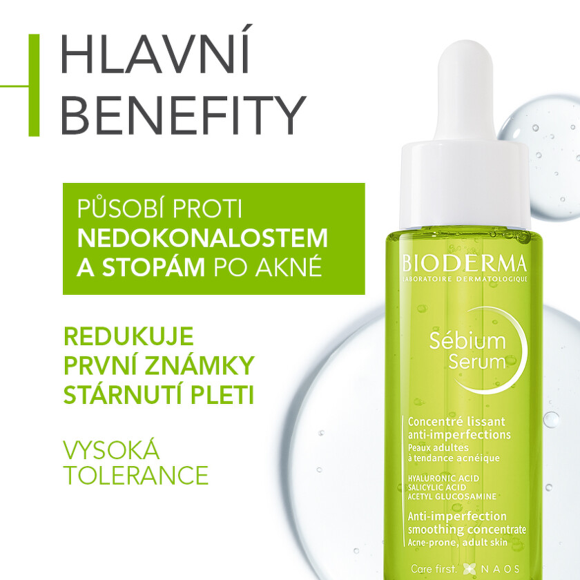 Bioderma Sébium Sérum je pleťové sérum Hlavní benefity