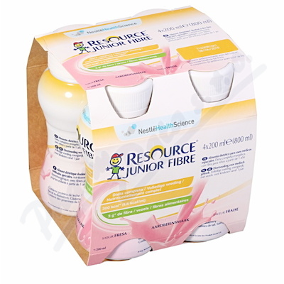 RESOURCE JUNIOR FIBRE JAHODA perorální SOL 4X200ML