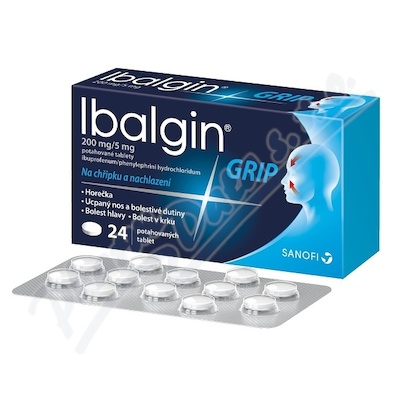 IBALGIN GRIP 200MG/5MG potahované tablety 24