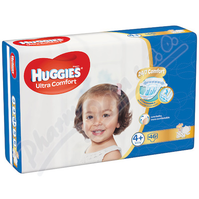 HUGGIES Ultra Comfort Jumbo vel.4+ 10-16kg 46ks + dárek Pouzdro na vlhčené obrousky Huggies zdarma