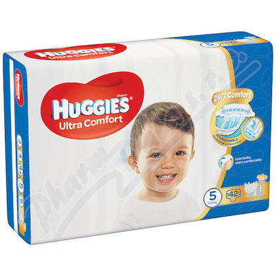 HUGGIES Ultra Comfort Jumbo vel.5 12-22kg 42ks + dárek Pouzdro na vlhčené obrousky Huggies zdarma