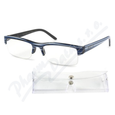 Brýle čtecí +3.00 modro-černé s pouzdrem FLEX 