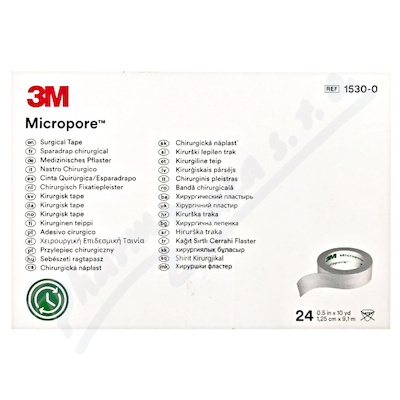 3M Micropore papírová náplast 1530-0 bílá 1,25 cm x 9,1 m 24 ks