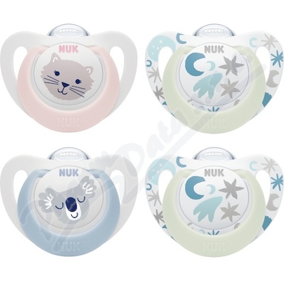 NUK STAR Dudlík Day&Night 2ks BOX 0-6m.