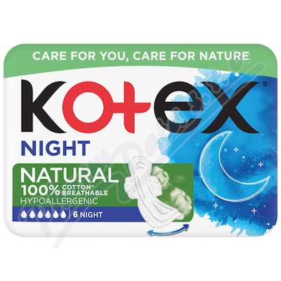 KOTEX Natural vložky Night 6ks