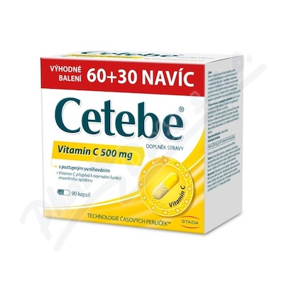 Cetebe Vitamin C 500mg cps.60+30