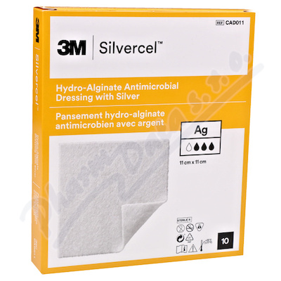 SILVERCEL hydroalginátové antimikrobiální krytí se stříbrem 11x11cm 10ks